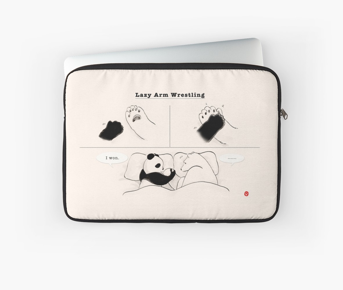 1181x999 Lazy Arm Wrestling Laptop Sleeves By Panda And Polar Bear Redbubble - Arm Wrestling Sketch