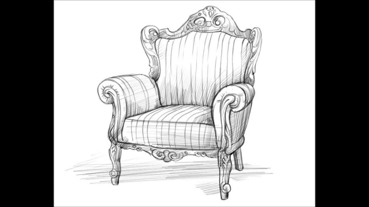 1280x720 How To Draw A Armchair - Armchair Sketch