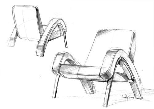500x354 Oxoye Chair By Dzmitry Samal - Armchair Sketch