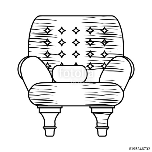 500x500 Sketch Of Armchair Icon Over White Background, Vector Illustration - Armchair Sketch