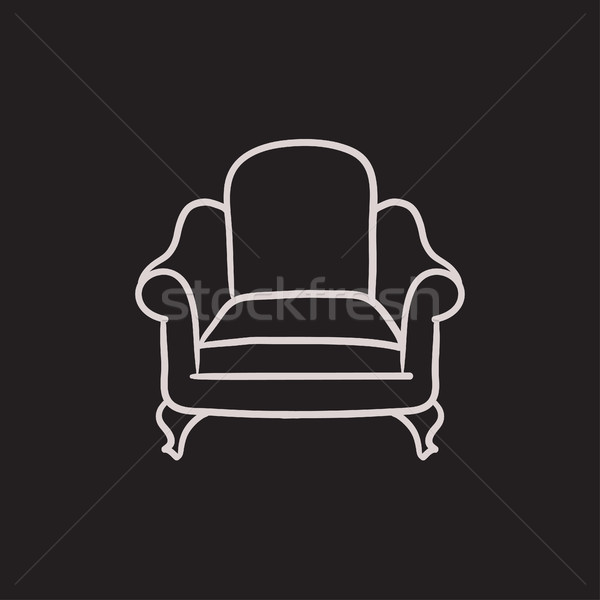 600x600 Armchair Sketch Icon. Vector Illustration Andrei Krauchuk - Armchair Sketch