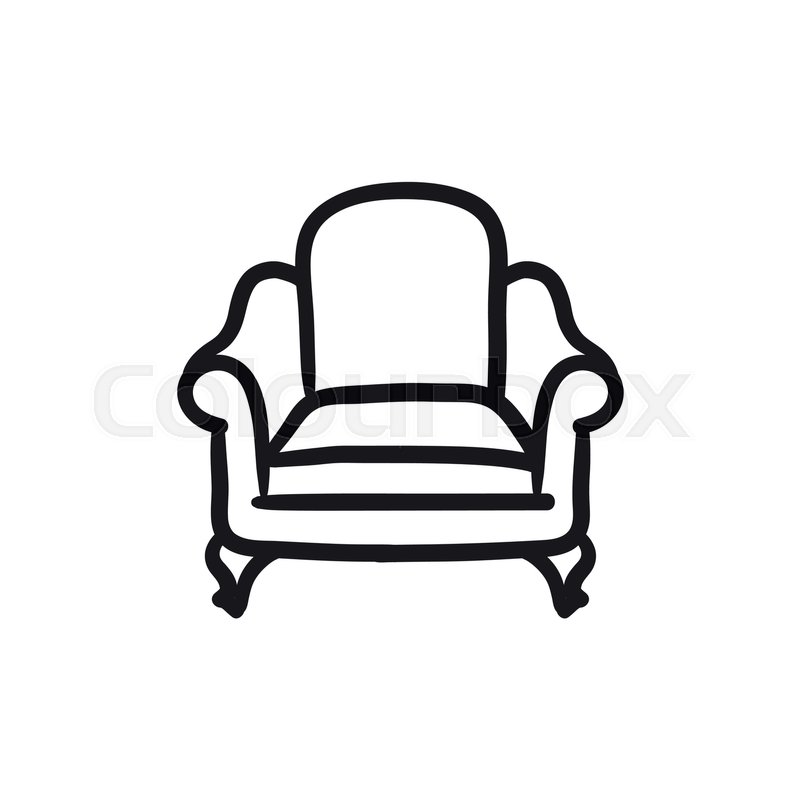 800x800 Armchair Vector Sketch Icon Isolated On Background. Hand Drawn - Armchair Sketch