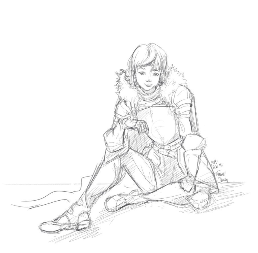 903x884 Quick Sketch Woman In Leather Armor Jelliefishie - Armor Sketch