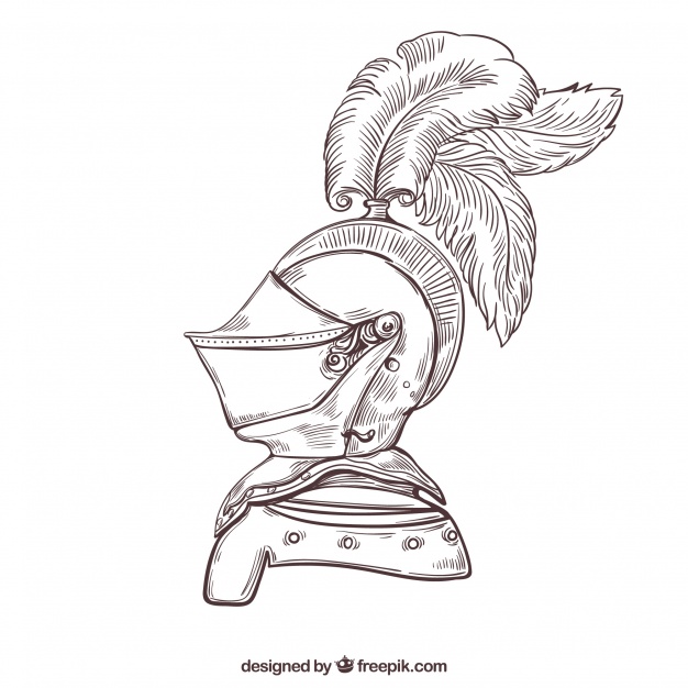 626x626 Sketch Background Of Elegant Armor Helmet Vector Free Download - Armor Sketch