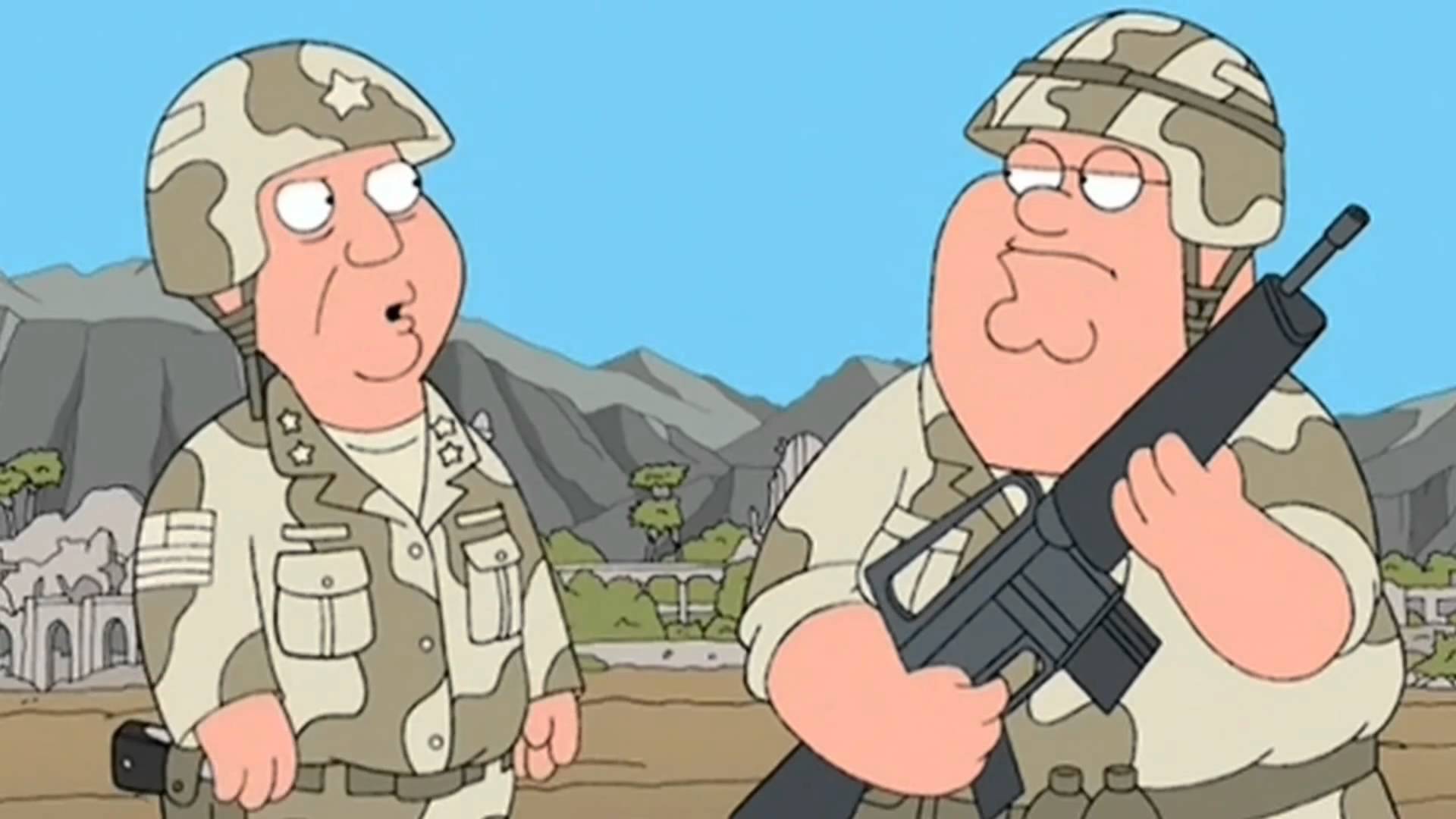 1920x1080 Family Guy Peter In Army - Army Guy Sketch