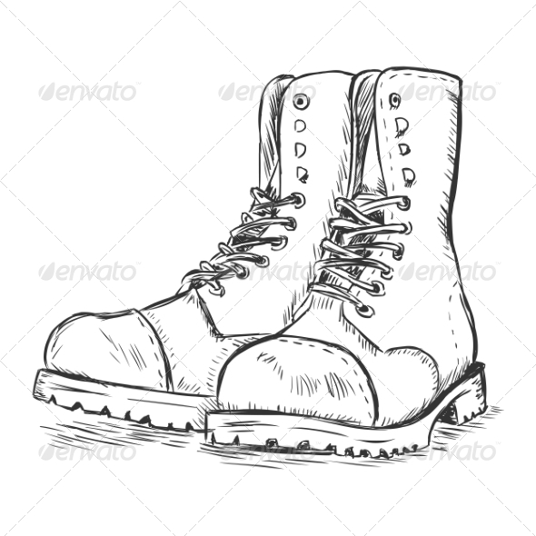 590x590 Army Boots Sketch By Nikiteev Graphicriver - Army Sketch