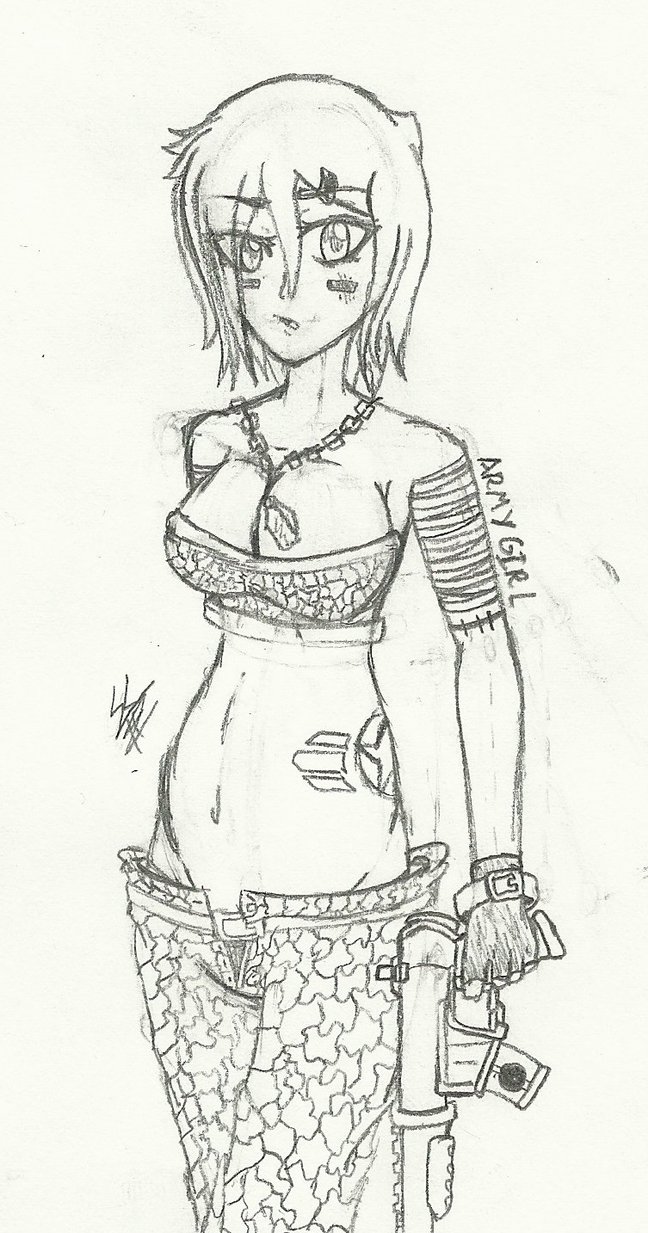 648x1233 Army Girl Sketch By Shadows Core - Army Sketch