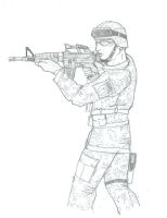 154x200 Easy Army Soldier Drawing - Army Soldier Sketch