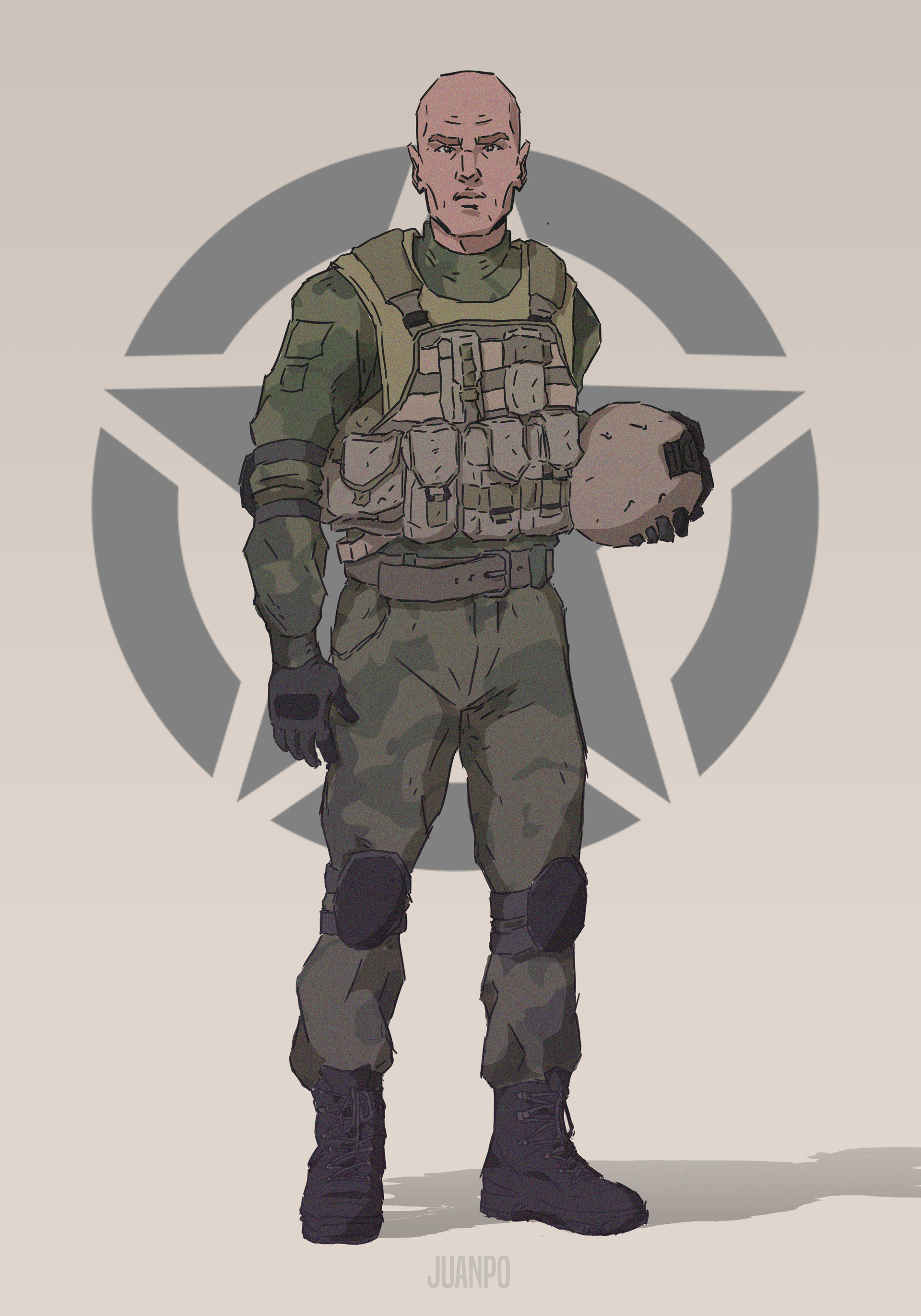 1920x2743 Juan Pedro Testa - Army Soldier Sketch