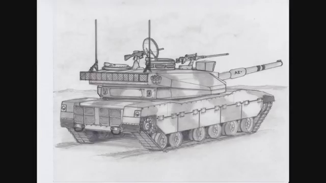 1280x720 How To Draw A Tank (Concept Sketch) - Army Tank Sketch