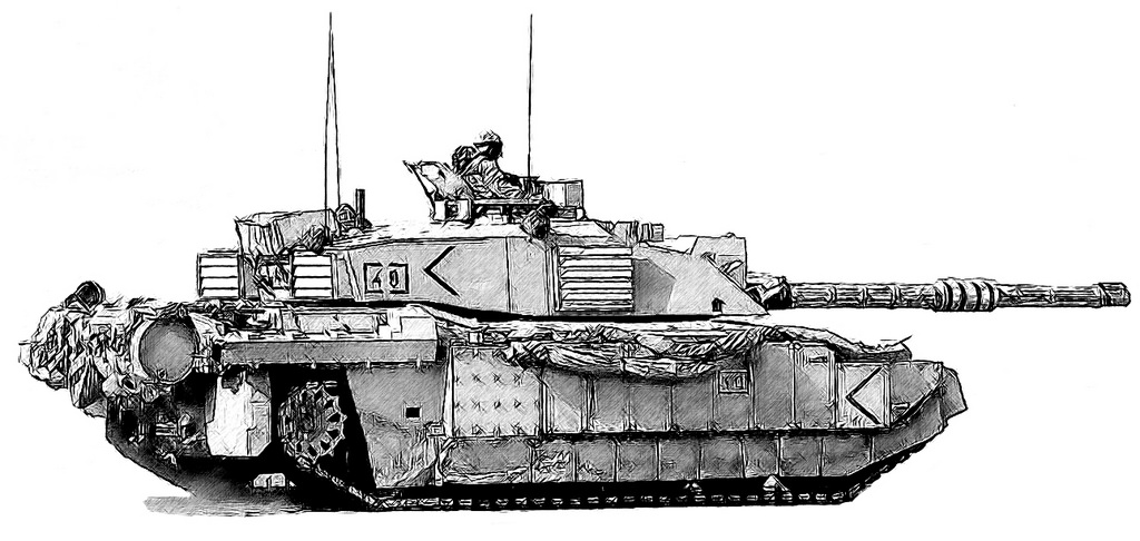 1024x486 Challenger Ii Battle Tank Sketch The Fv4034 Challenger 2 - Army Tank Sketch