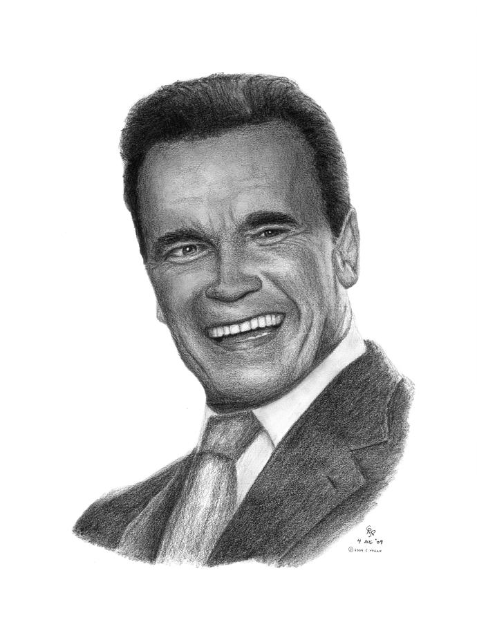 690x900 Arnold Schwarzenegger Drawings Fine Art America - Arnold Schwarzenegger Sketch