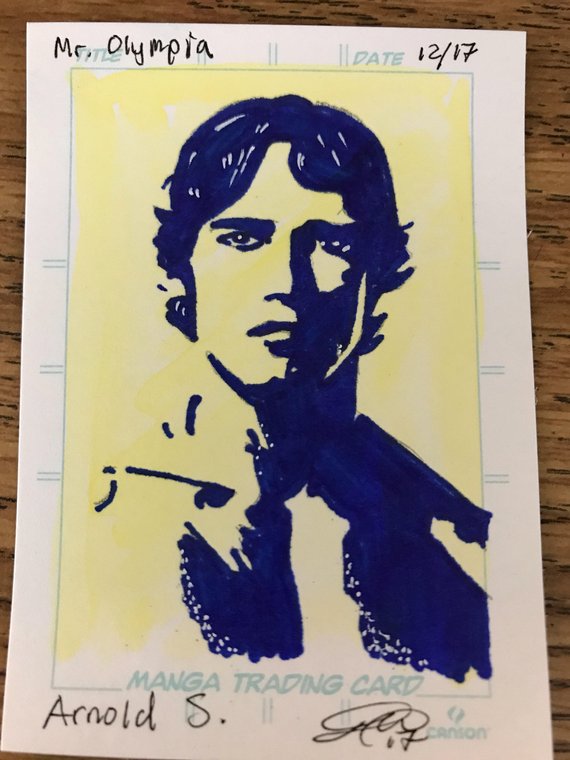 570x760 Arnold Schwarzenegger Sketch Card Etsy - Arnold Sketch