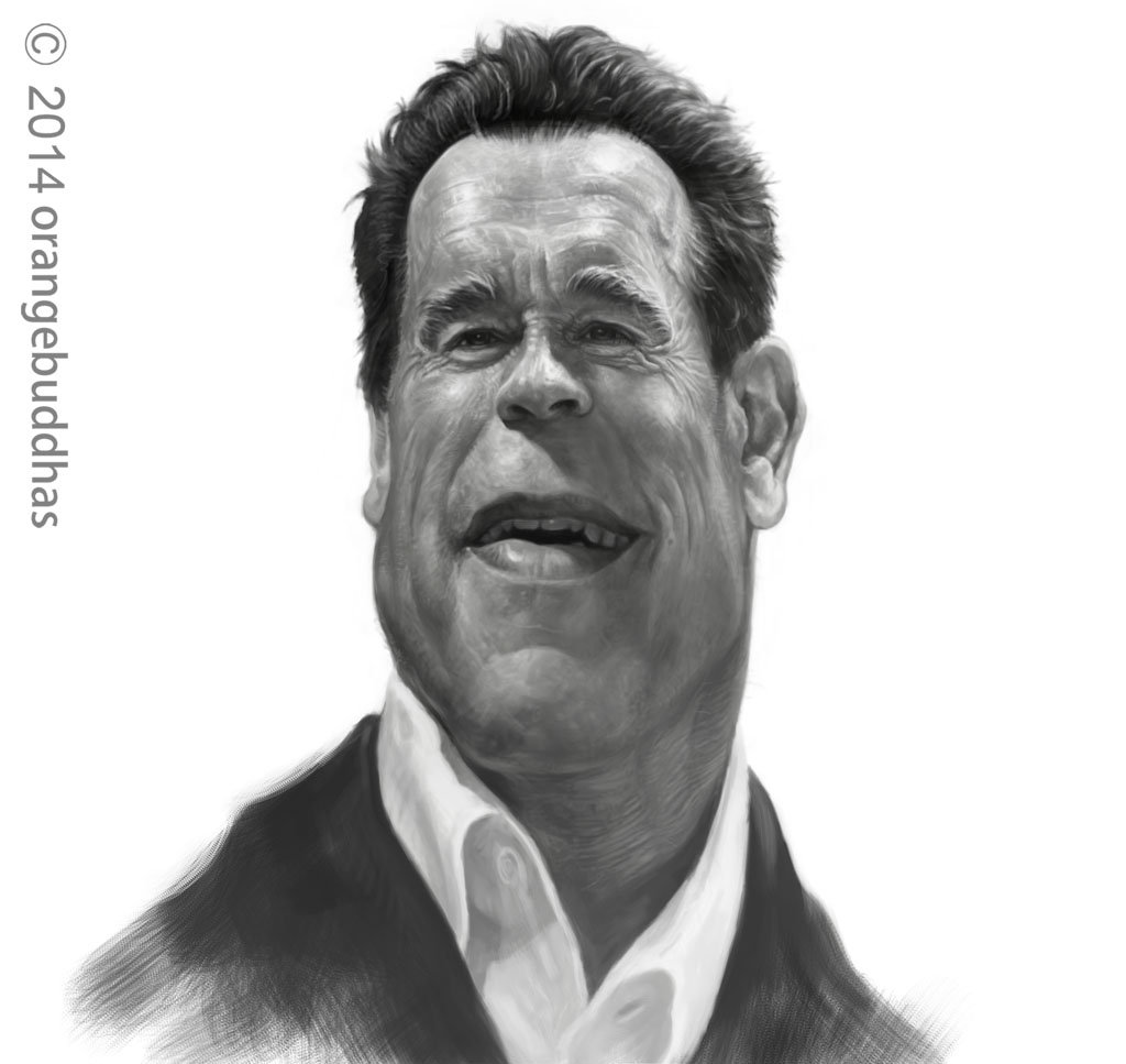 1024x967 Orange Buddhas - Arnold Sketch