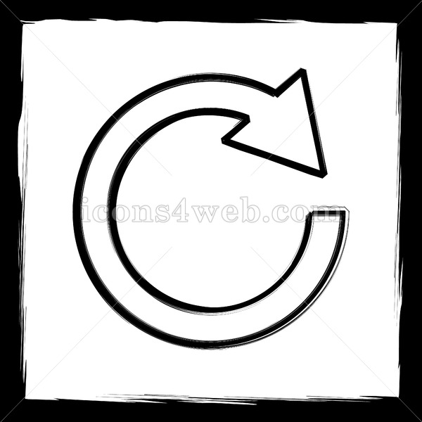 600x600 Reload One Arrow Sketch Icon. - Arrow Sketch