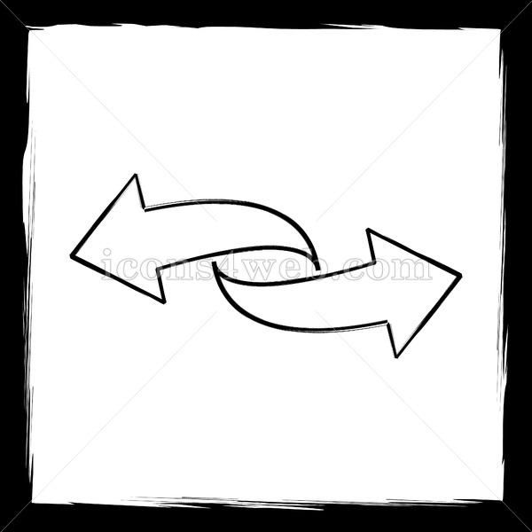600x600 Transfer Arrow Sketch Icon. - Arrow Sketch