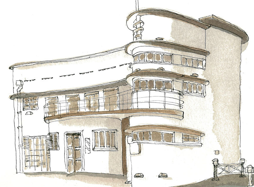 870x642 Drawings And Collages Works Samues Leung - Art Deco Sketches