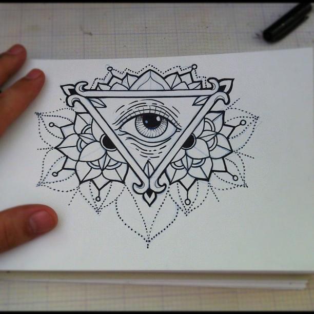 612x612 Paradise Tattoo Gathering Original Art Tattoo Flash Design - Art Design Sketch