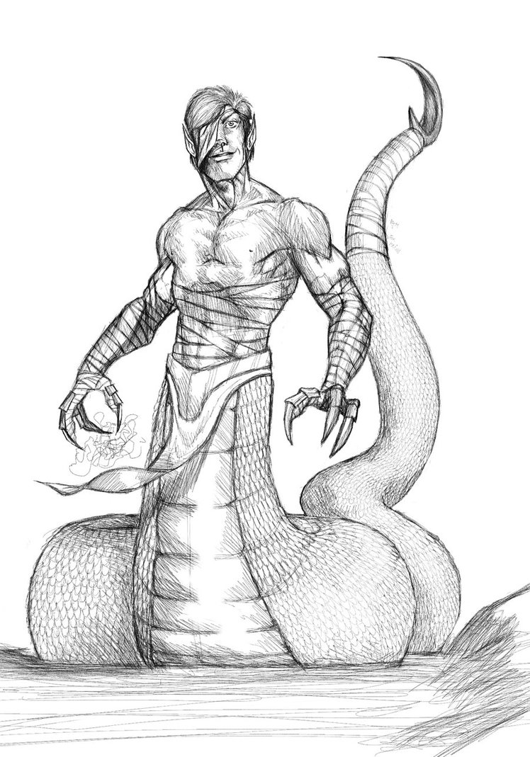 748x1069 Naga...concept Artwork Sketch... By Brendan11 - Art Work Sketch