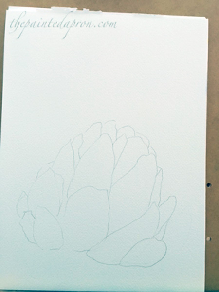 450x600 Artichoke Sketch The Painted Apron - Artichoke Sketch