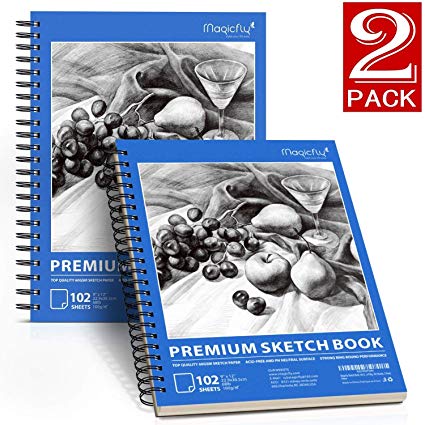 425x425 Sketch Book, Magicfly 2 Pack (9x12 68lb100g, 102 - Artist Sketch Pad