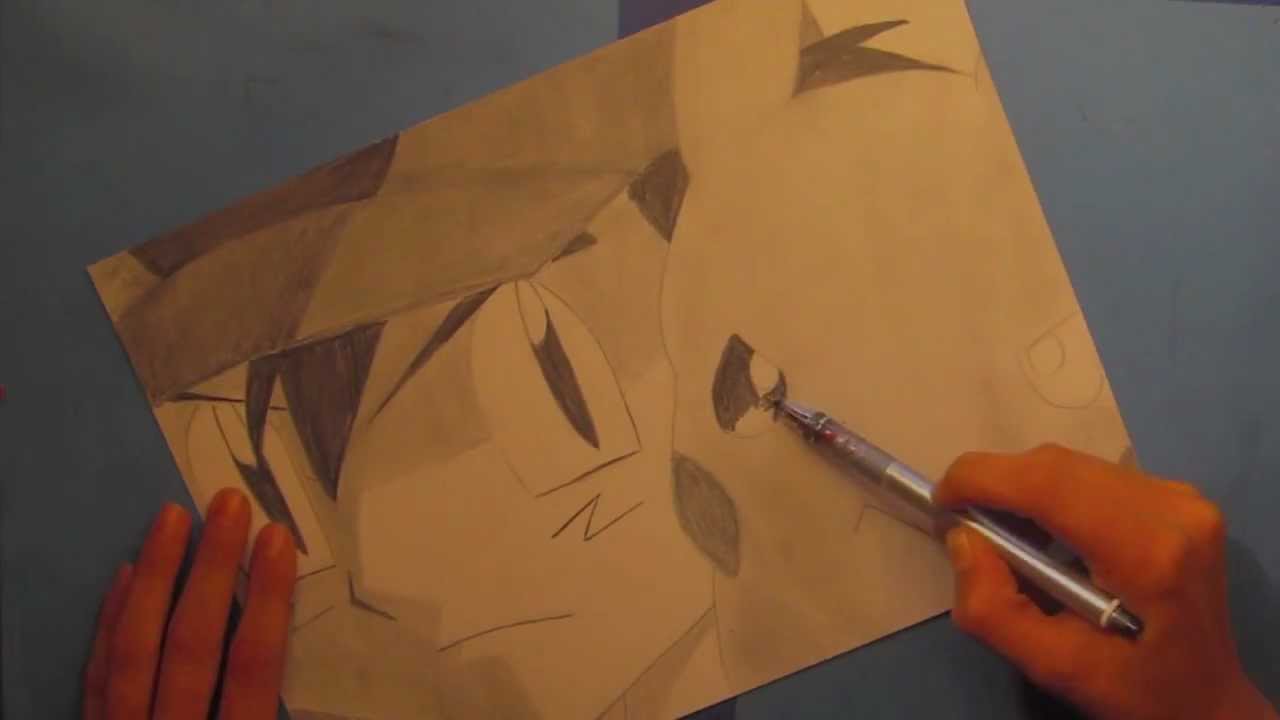 1280x720 Drawing Ash Ketchum And Pikachu [ ] - Ash Sketch