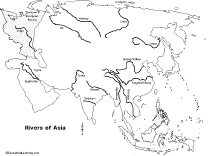 210x156 Outline Map Answers Rivers Of Asia - Asia Map Sketch