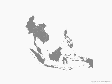 460x345 Vector Maps Of Southeast Asia Free Vector Maps - Asia Map Sketch