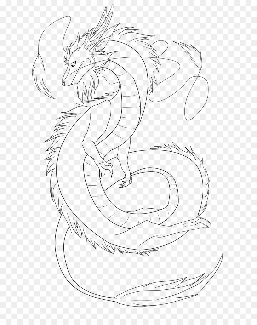 900x1140 China Line Art Drawing Chinese Dragon Sketch - Asian Dragon Sketch