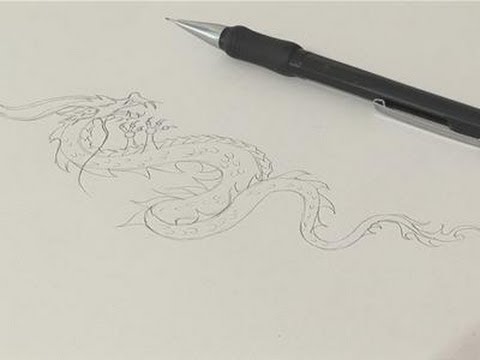480x360 How To Sketch A Chinese Dragon Drawing - Asian Dragon Sketch