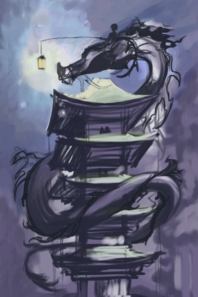 400x600 Asian Dragon Rider Sketch By Mattwatier - Asian Dragon Sketch