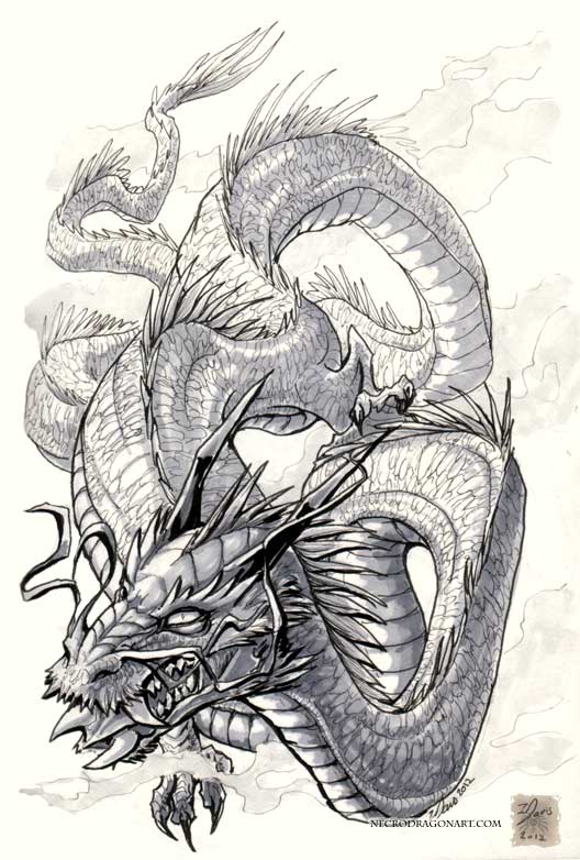 Asian Dragon Sketch at PaintingValley.com | Explore collection of Asian ...