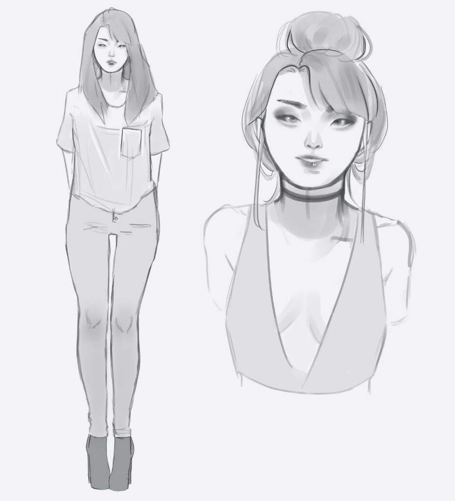 929x1024 Cute Asian Girl Sketch Art Amino - Asian Girl Sketch
