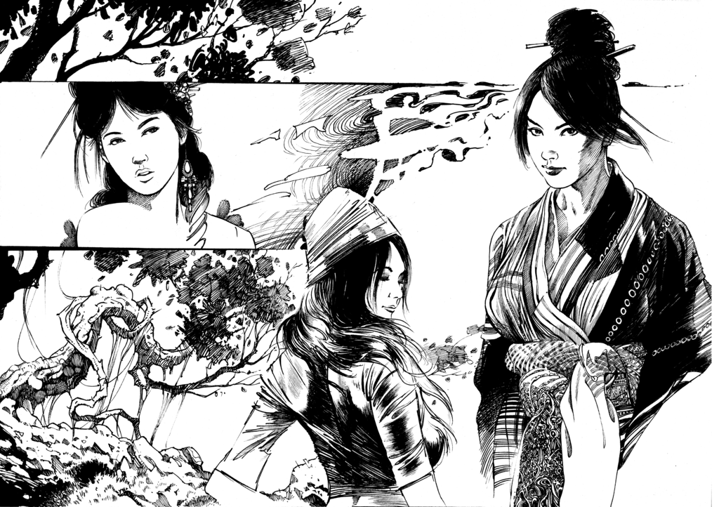 1024x722 Asian Gurlz Sketch By Anghorkheng - Asian Sketch