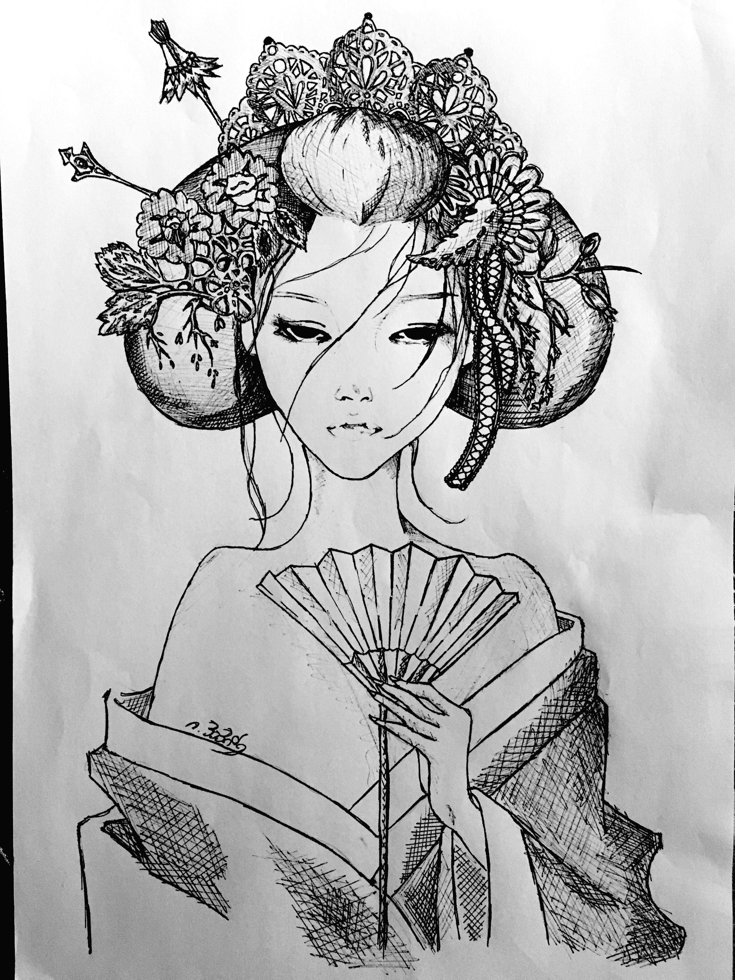 2419x3226 Asian Girl Drawing Time 3h - Asian Woman Sketch