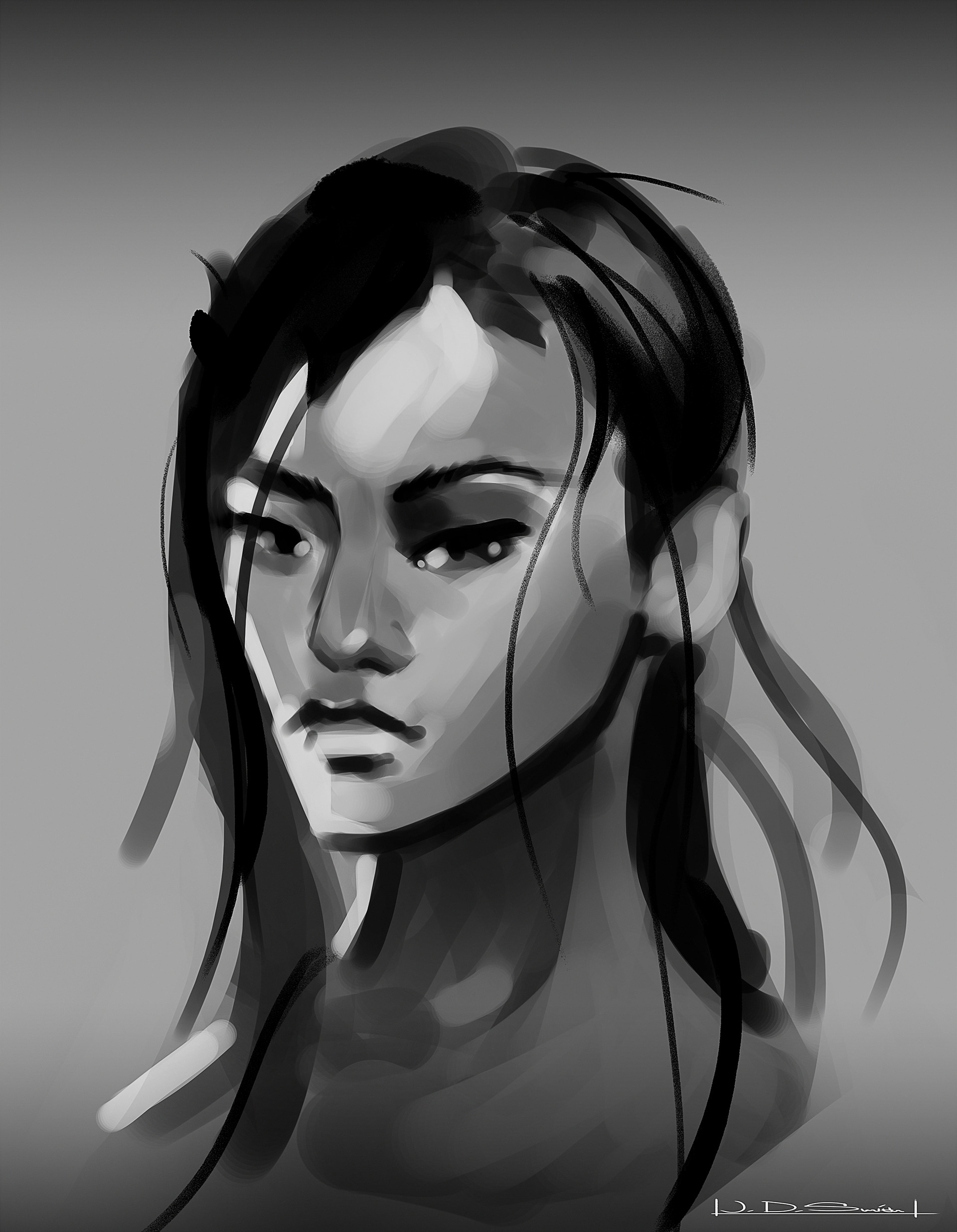 1920x2473 James Daniel Smith - Asian Woman Sketch