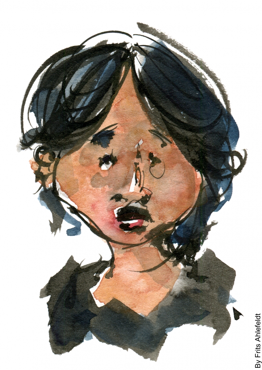 852x1200 Street Sketch Asian Woman The Hiking Artist Project By Frits - Asian Woman Sketch