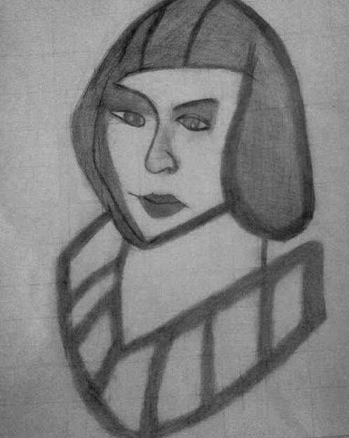 498x625 Asian American Woman Drawing By Trina Aleman - Asian Woman Sketch