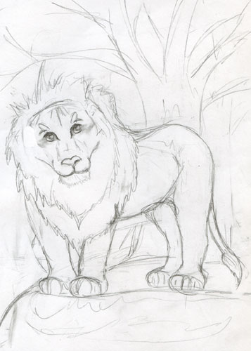 357x500 Aslan Sketch By Starrydance - Aslan Sketch