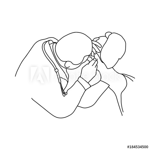 500x500 Male Doctor Check Up An Ear Of Female Patient Vector Illustration - Asmr Sketch
