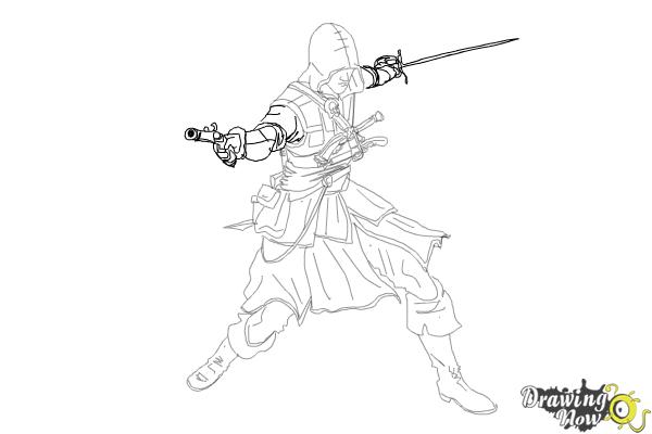 600x400 How To Draw Edward Kenway From Assassins Creed Iv Black Flag - Assassins Creed Sketch