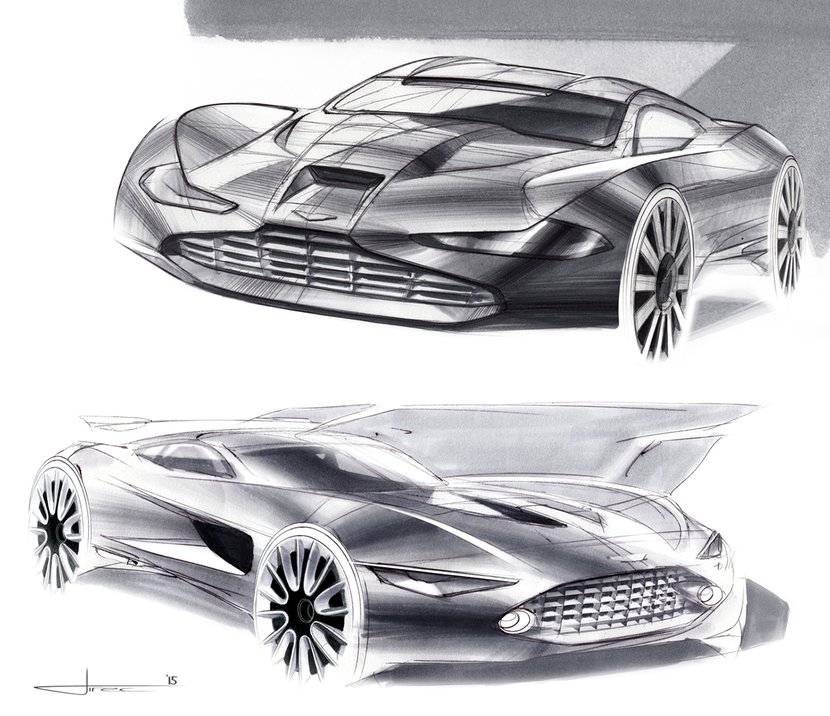 1200x1035 Aston Martin Tech 07 Sketches On Behance - Aston Martin Sketch