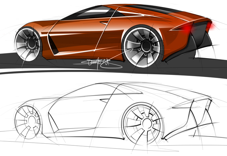 750x516 Aston Martin Concept Rendering And Sketch Scottdesigner - Aston Martin Sketch