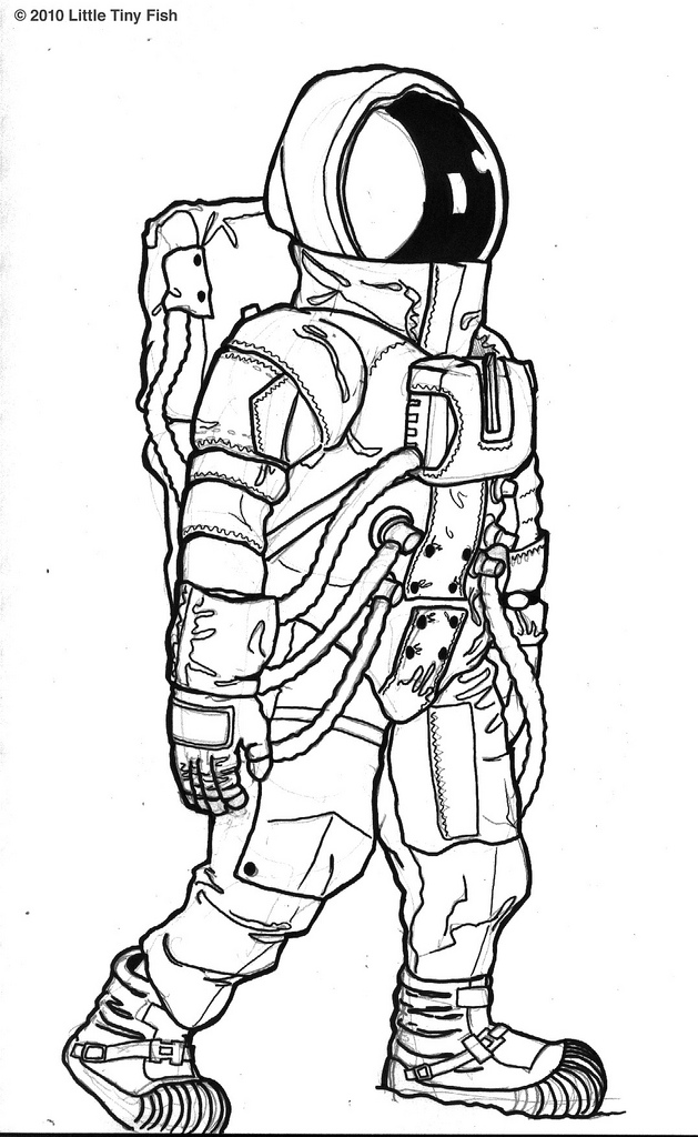 629x1024 Astronaut Sketch I Wanted To Draw Something And Ended Up - Astronaut Sketch