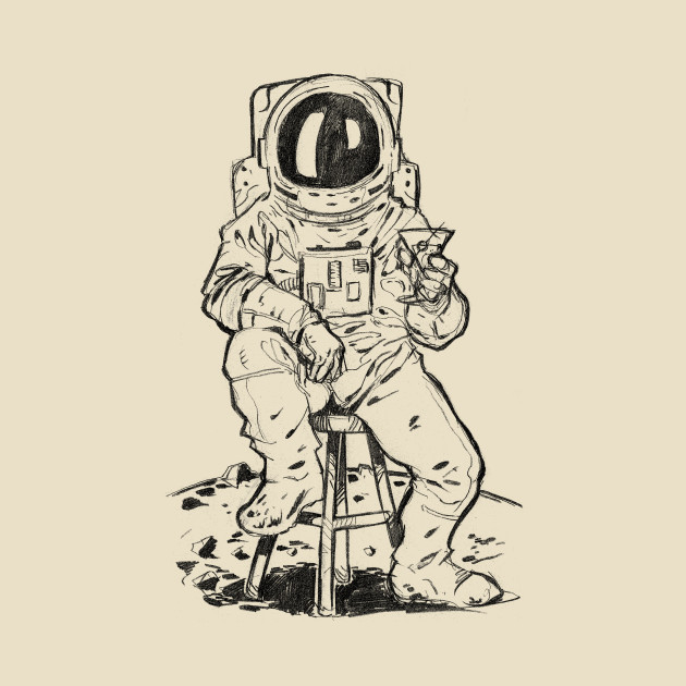 630x630 Martini Astronaut Sketch - Astronaut Sketch