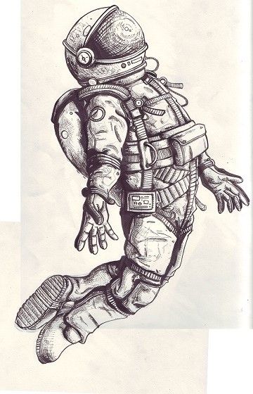 360x560 Astronaut Drawing Ggmc Drawings, Tattoos And Art - Astronaut Sketch
