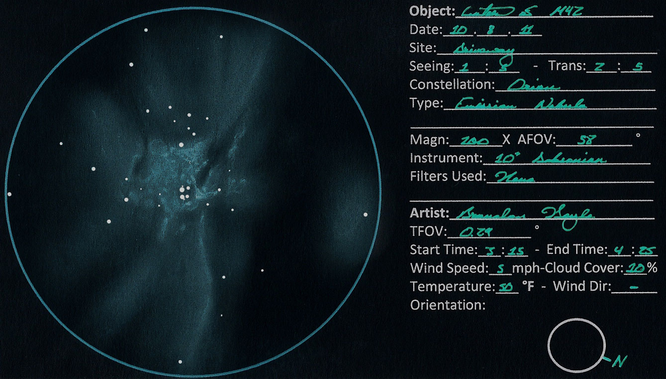 1339x763 Brandon Doyle Sketches Heart Of The Orion Nebula - Astronomy Sketches