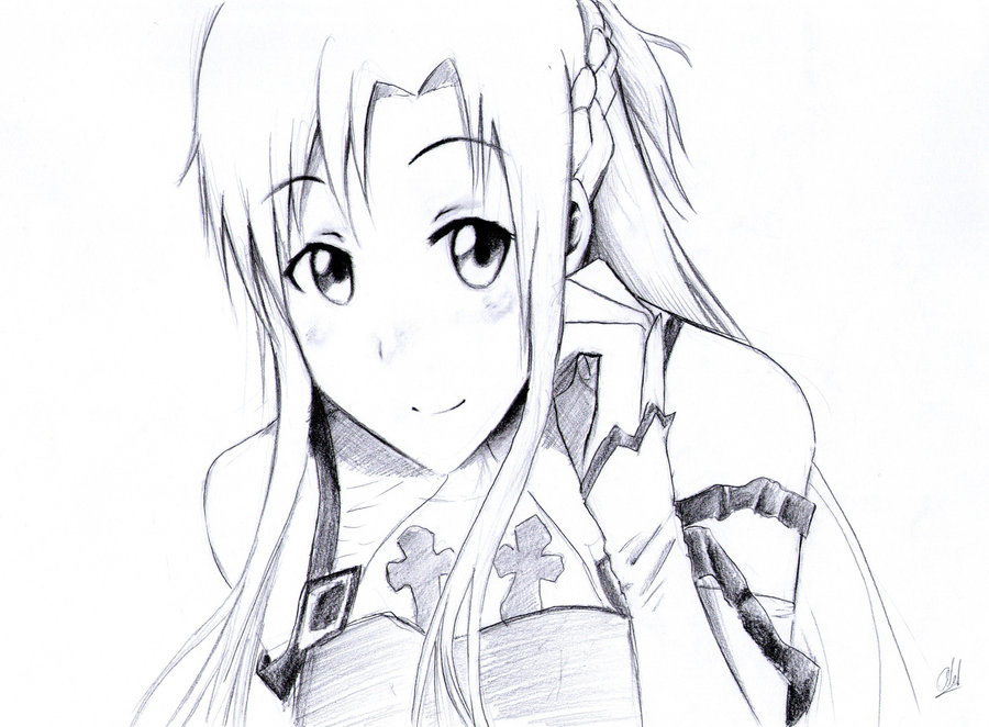 900x662 Asuna Sketch By Ex Trident - Asuna Sketch