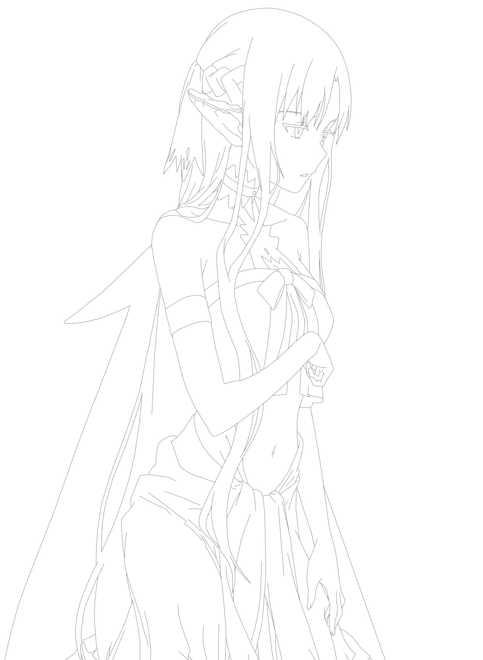 1600x2187 Collection Of Free Asuna Drawing Sketch. Download On Ubisafe - Asuna Sketch