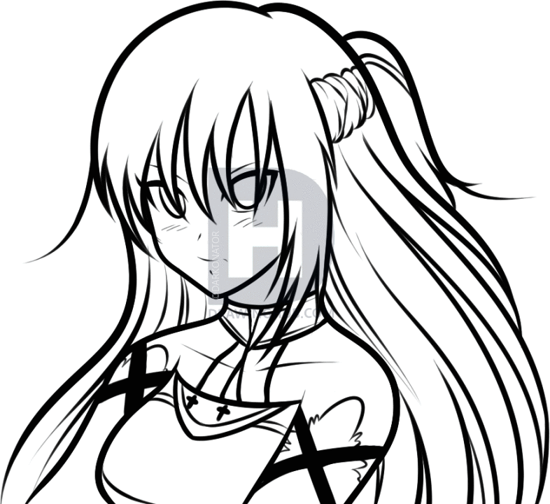 786x720 How To Draw Asuna, Asuna From Swords Art Online, Step By Step - Asuna Sketch